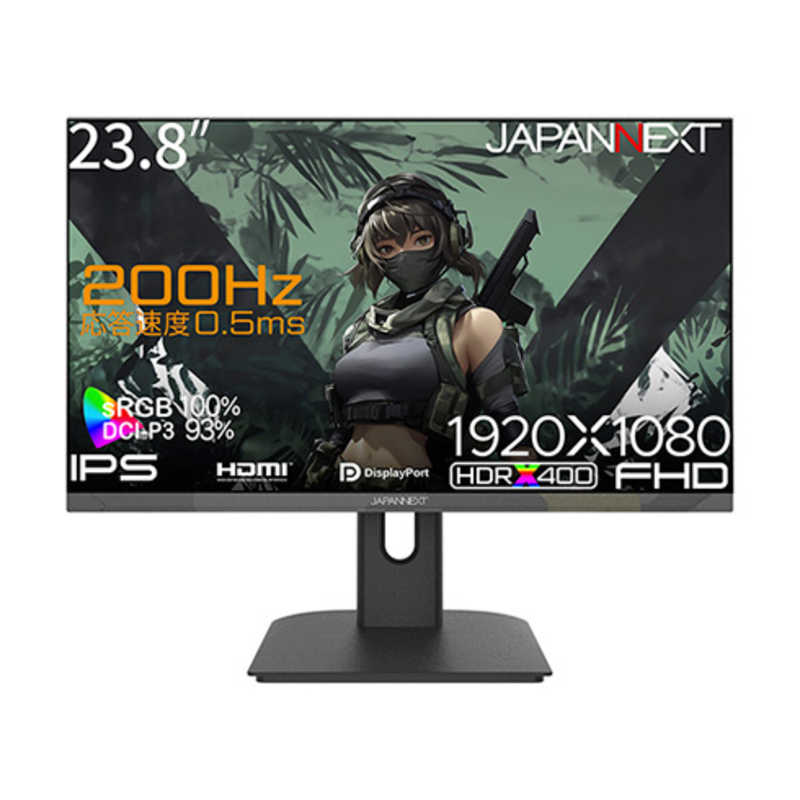 JAPANNEXT　ゲーミングモニター カモフラージュ [23.8型 /フルHD(1920×1080) /ワイド]　JN-IPS238G200F-Camo