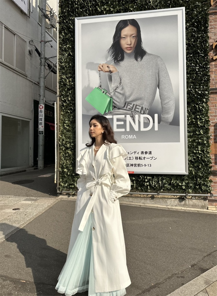 INSスタイル ロング 快適である コート 上品映え スーツ襟 受け取って腰 縫付 トレンチコート ダスターコート フリル