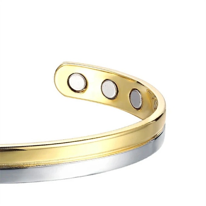 磁気純銅のための8ミリメートル調節可能な健康エネルギーゴールドシルバーカラーマッチング磁気バングル ストレス解消 痩身ブレスレット 女性の減量 エネルギーマグネット付きの磁気ブレスレット エネルギーヨ