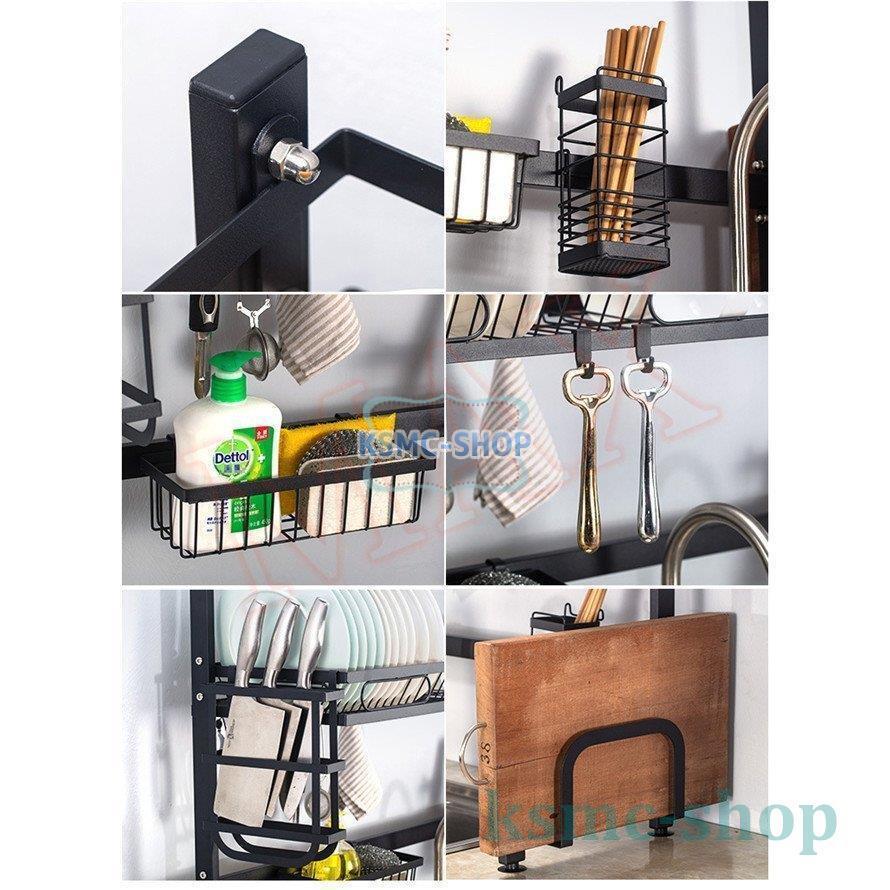 水切りかご 水切りラック シンク上 食器 省スペース 2段式水切りラック 錆びない ディッシュラック 大皿立て 鍋蓋スタンド