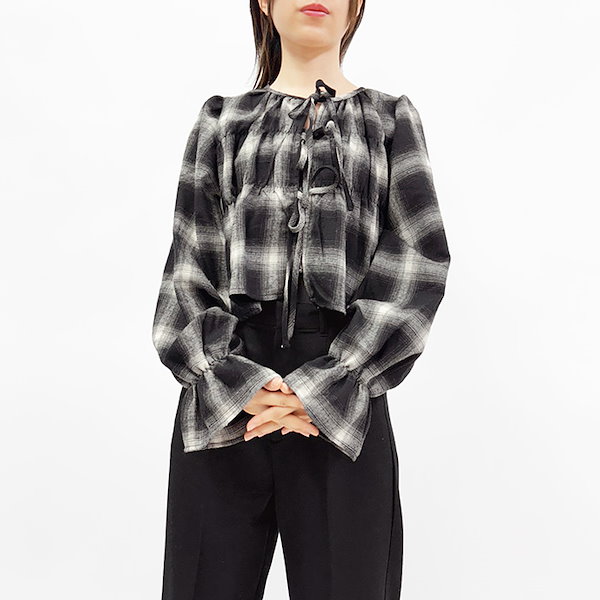 Qoo10] シャツ 長袖 ブラウス トップス プルオ