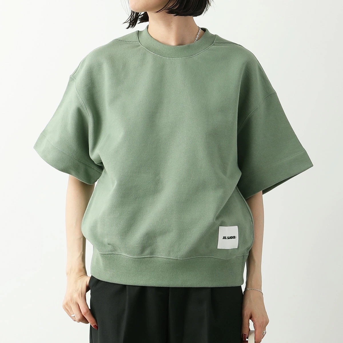 JIL SANDER+ ジルサンダー プラス 半袖 スウェット J40GC0105 J20010 J20039 レディース クルーネック ロゴ オーバーサイズ JIL SANDER+ ジルサンダー プラス 半袖 スウェット J40GC0105 J20010 J20039 レディース クルーネック ロゴ オーバーサイズ