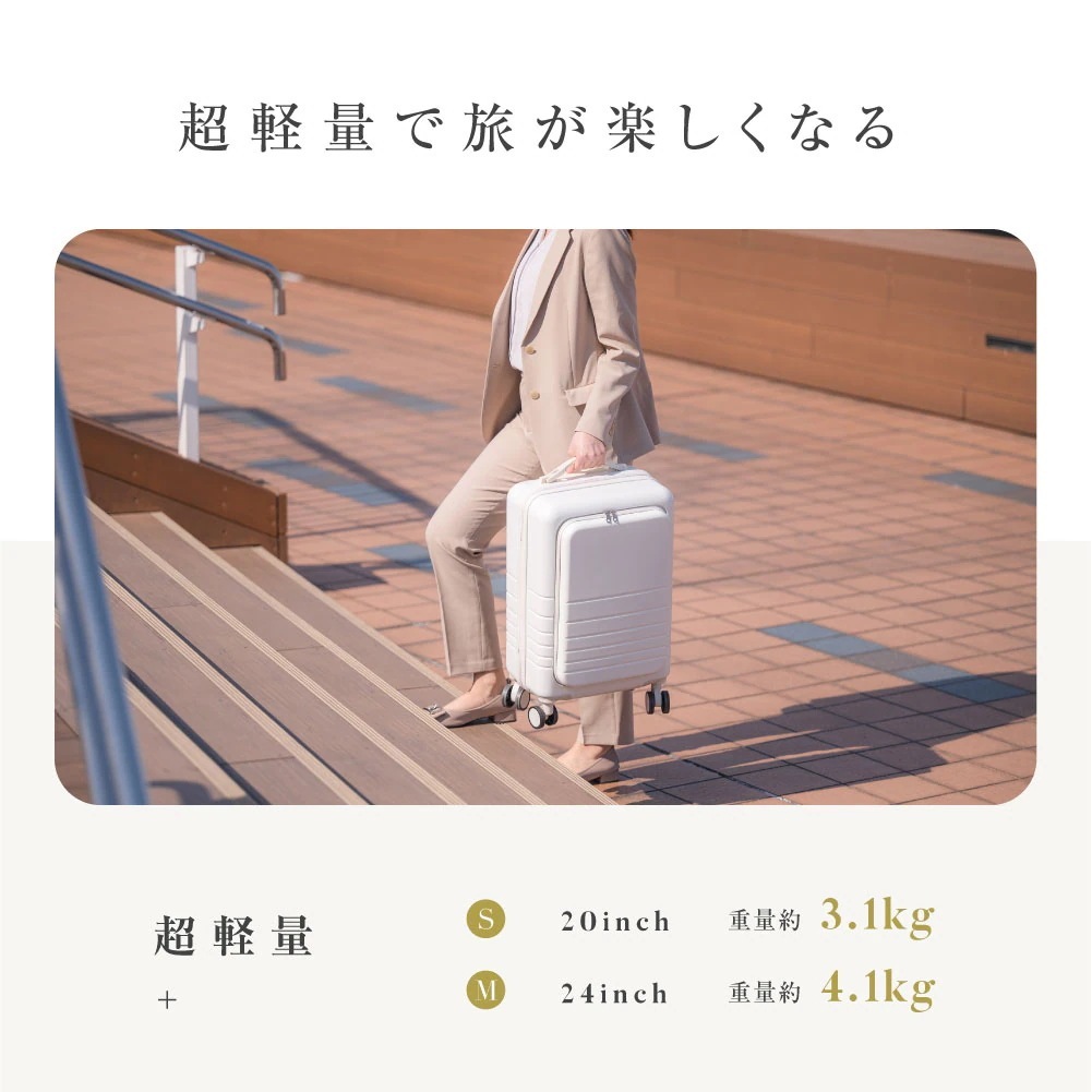 【9/4 20:00から57%OFF】ランキング受賞！ スーツケース 機内持ち込み フロントオープン 軽量 前開き sサイズ キャリーケース キャリーバッグ TSAロック ビジネス USBポート付 3