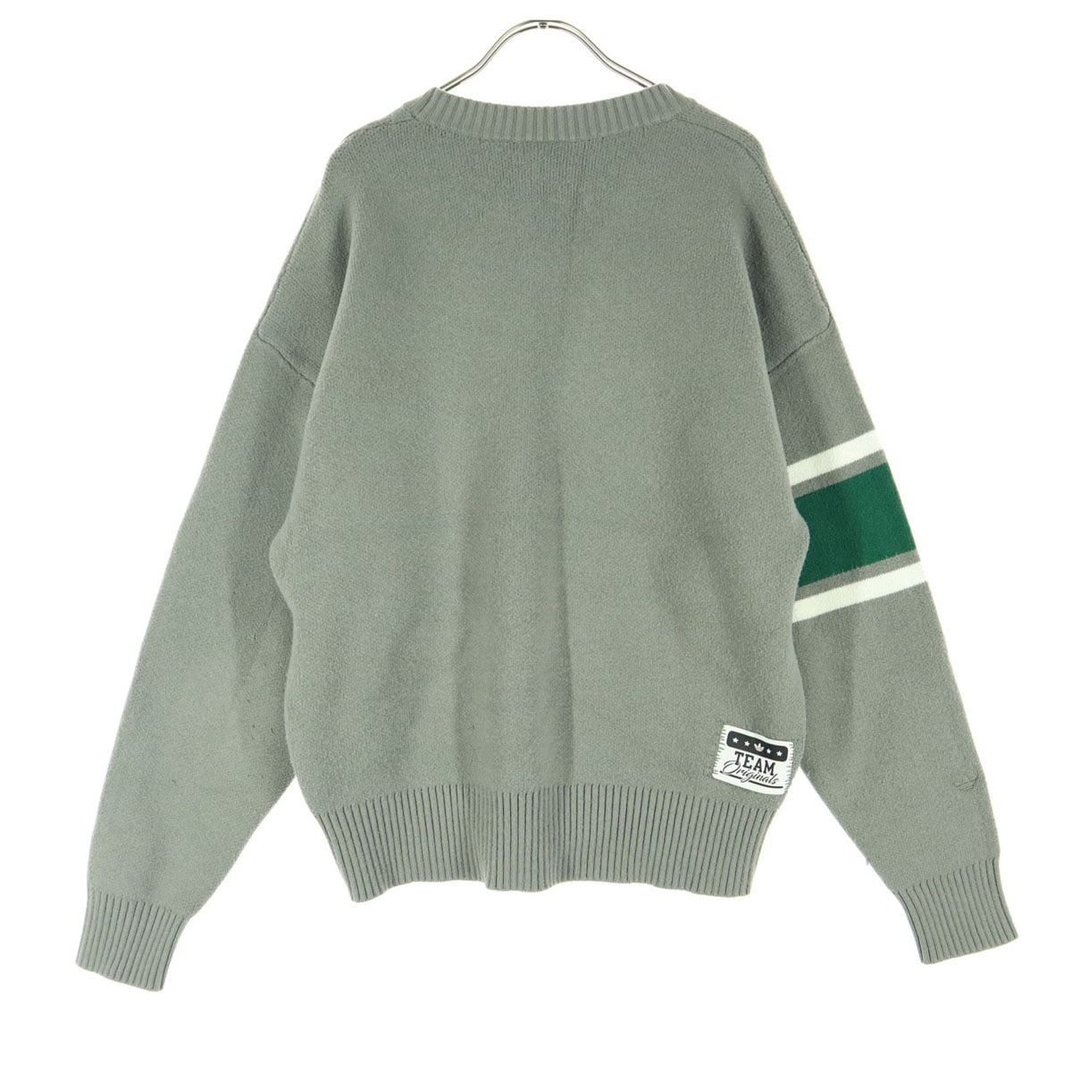 トレフォイルロゴ 星柄 長袖 セーター S グレー メンズ 古着