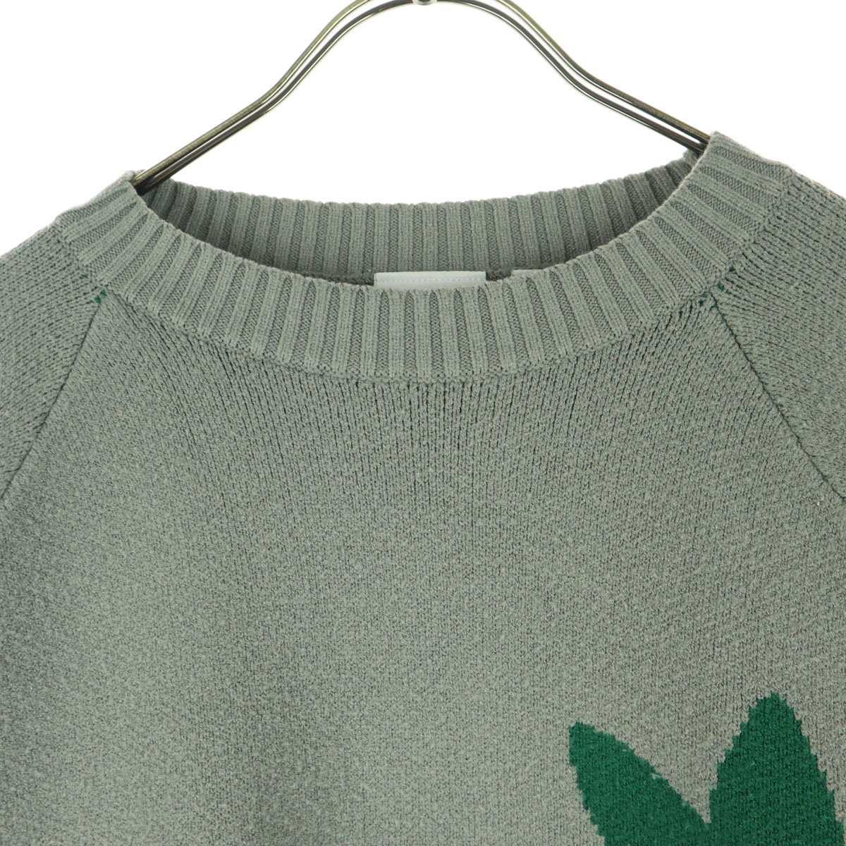 トレフォイルロゴ 星柄 長袖 セーター S グレー メンズ 古着