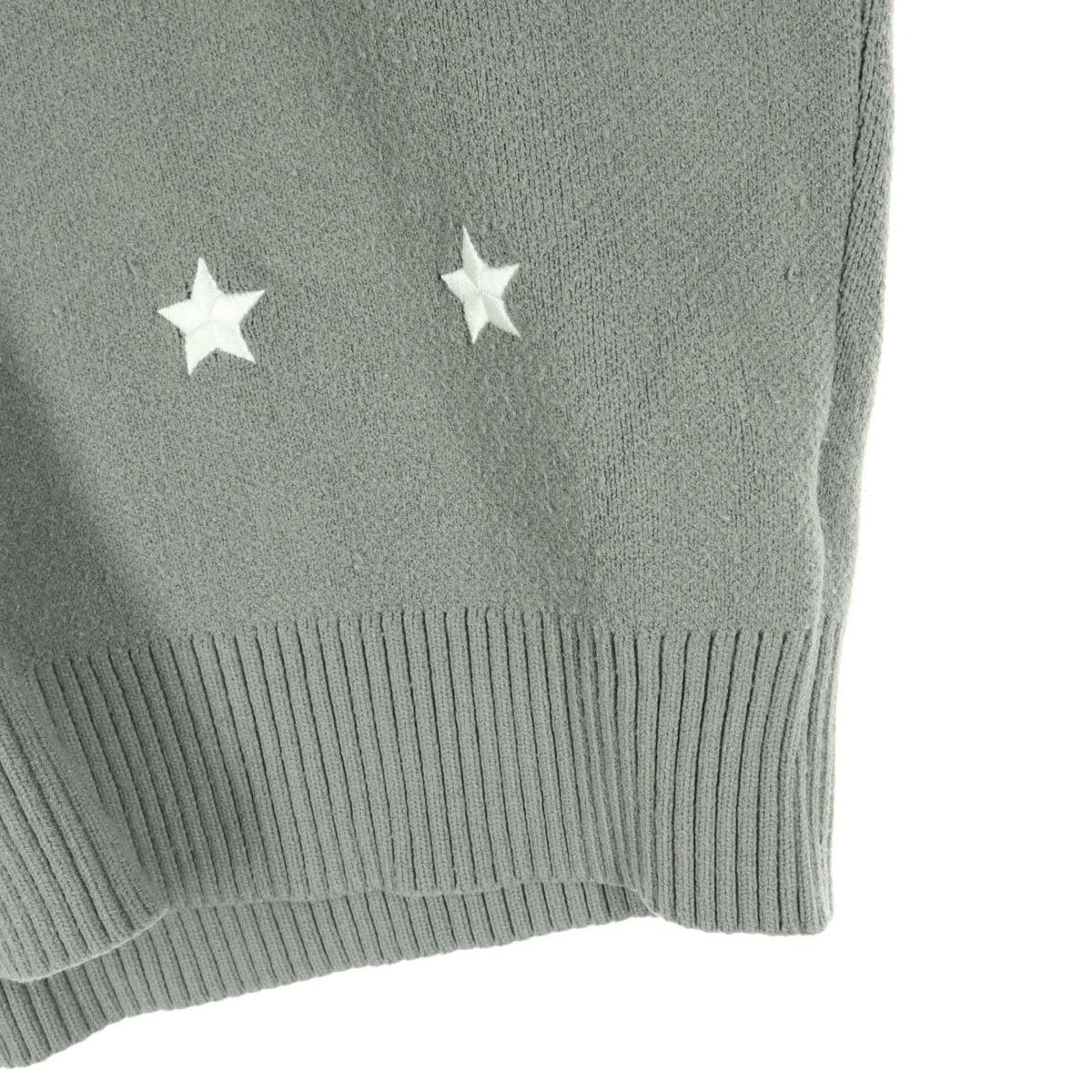 トレフォイルロゴ 星柄 長袖 セーター S グレー メンズ 古着