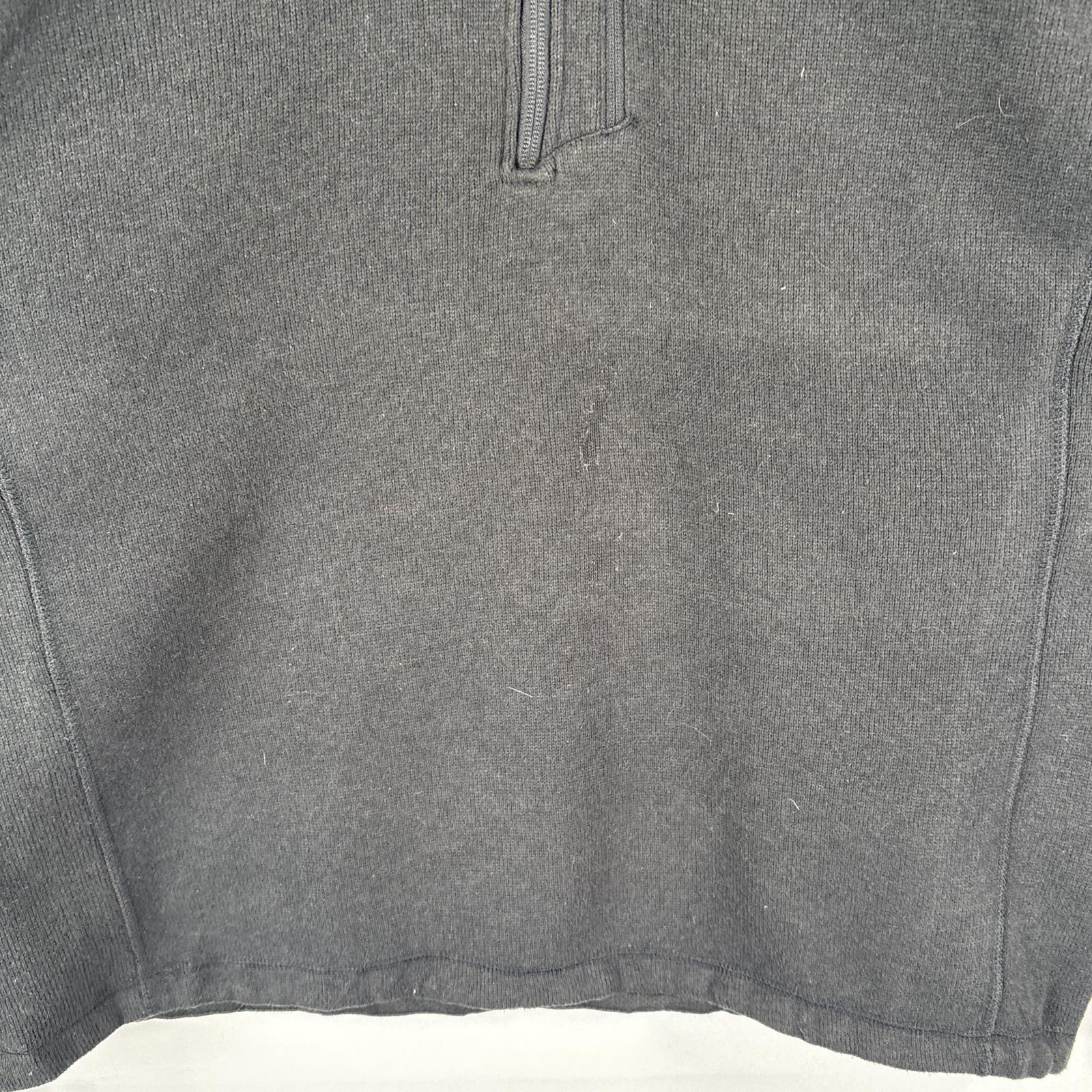 古着 ハーフジップフリースジャケット ワンポイントロゴ刺繍 ニット 大きいサイズ XL ブラック メンズ 古着 ハーフジップフリースジャケット ワンポイントロゴ刺繍 ニット 大きいサイズ XL ブラック メンズ