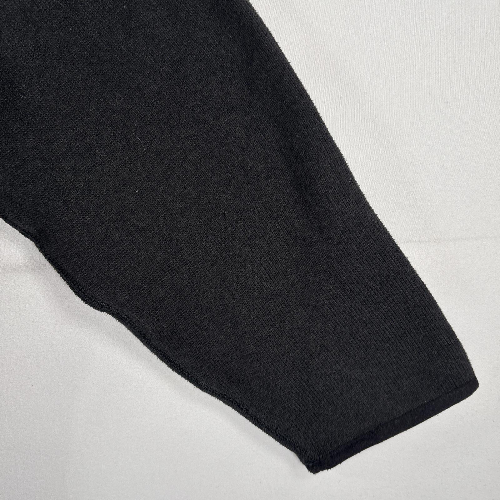 古着 ハーフジップフリースジャケット ワンポイントロゴ刺繍 ニット 大きいサイズ XL ブラック メンズ 古着 ハーフジップフリースジャケット ワンポイントロゴ刺繍 ニット 大きいサイズ XL ブラック メンズ