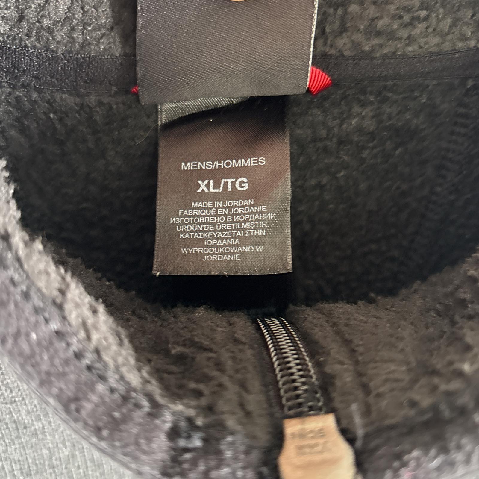 古着 ハーフジップフリースジャケット ワンポイントロゴ刺繍 ニット 大きいサイズ XL ブラック メンズ 古着 ハーフジップフリースジャケット ワンポイントロゴ刺繍 ニット 大きいサイズ XL ブラック メンズ