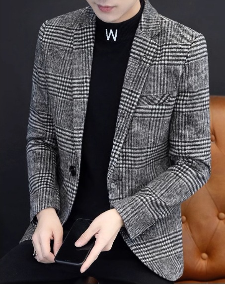 メンズ 男性用 ジャケット スーツ アウター 上着 ウール ミドル丈 長袖 襟付き スーツカラー スリム スマート 異国風 厚手 ベルベット カジュアル 上品 おしゃれ かっこいい レトロ こなれ感