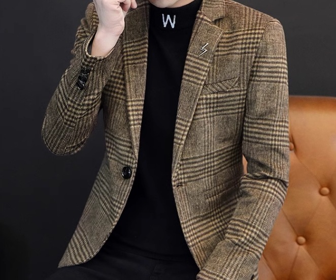 メンズ 男性用 ジャケット スーツ アウター 上着 ウール ミドル丈 長袖 襟付き スーツカラー スリム スマート 異国風 厚手 ベルベット カジュアル 上品 おしゃれ かっこいい レトロ こなれ感