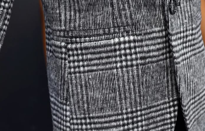 メンズ 男性用 ジャケット スーツ アウター 上着 ウール ミドル丈 長袖 襟付き スーツカラー スリム スマート 異国風 厚手 ベルベット カジュアル 上品 おしゃれ かっこいい レトロ こなれ感