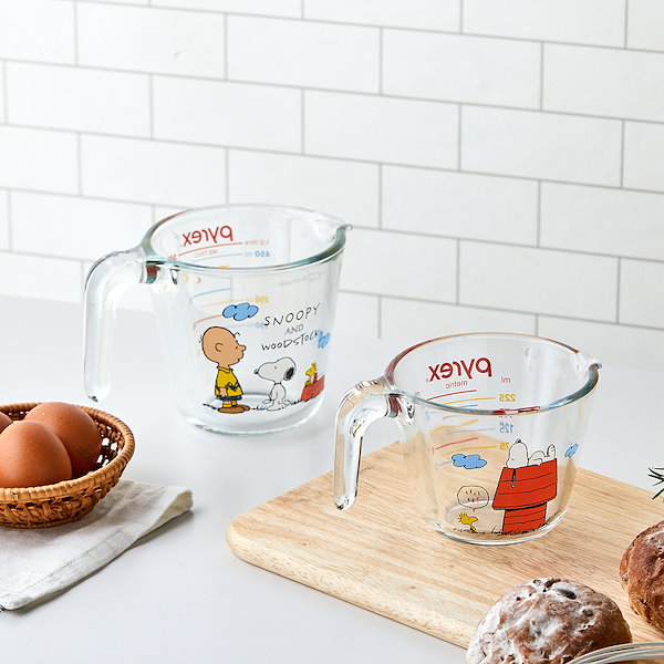 Pyrex パイレックス スヌーピー 計量カップ セット 500ml 250ml Qoo10] Pyrex [PYREX] SNOOPY MEASU