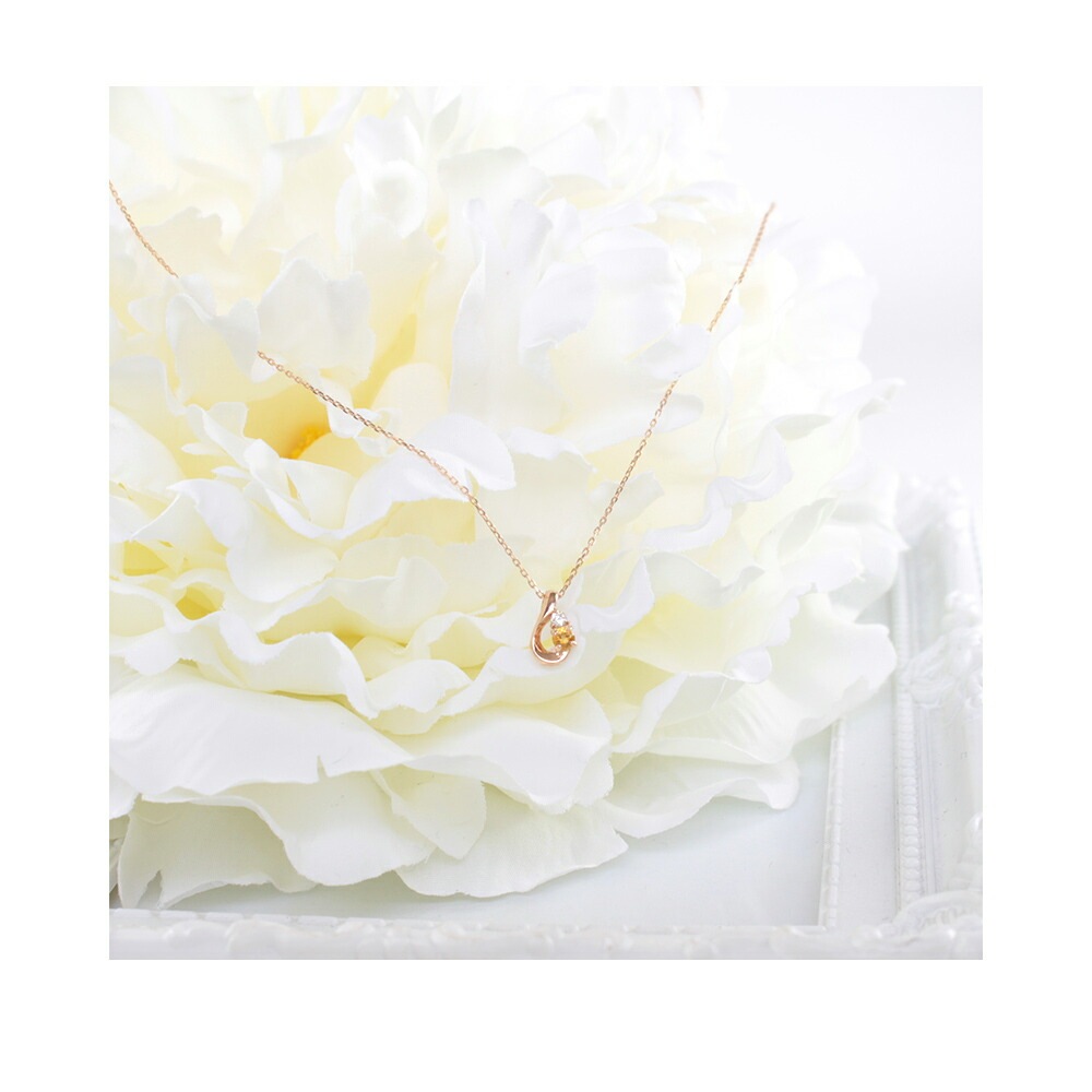リボン済&紙袋 正規品 ネックレス レディース 11月 誕生石 誕生日 ペンダント しずくモチーフ ネックレス プレゼント アクセサリー シトリン ダイヤモンド K10ピンクゴールド リボン済&紙袋 正規品 ネックレス レディース 11月 誕生石 誕生日 ペンダント しずくモチーフ ネックレス プレゼント アクセサリー シトリン ダイヤモンド K10ピンクゴールド