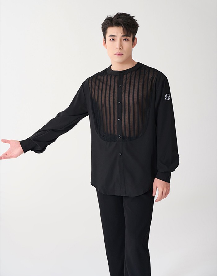 「期間限定セール」社交ダンス衣装 トップス メンズ ラテン ラテンダンス用シャツ 男性用 ダンス衣装 ダンスウェア 練習着 ワルツ チャチャチャ ルンバ ラテン ラテンダンスシャツ ステージ 衣装 男