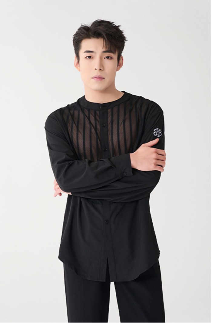 「期間限定セール」社交ダンス衣装 トップス メンズ ラテン ラテンダンス用シャツ 男性用 ダンス衣装 ダンスウェア 練習着 ワルツ チャチャチャ ルンバ ラテン ラテンダンスシャツ ステージ 衣装 男