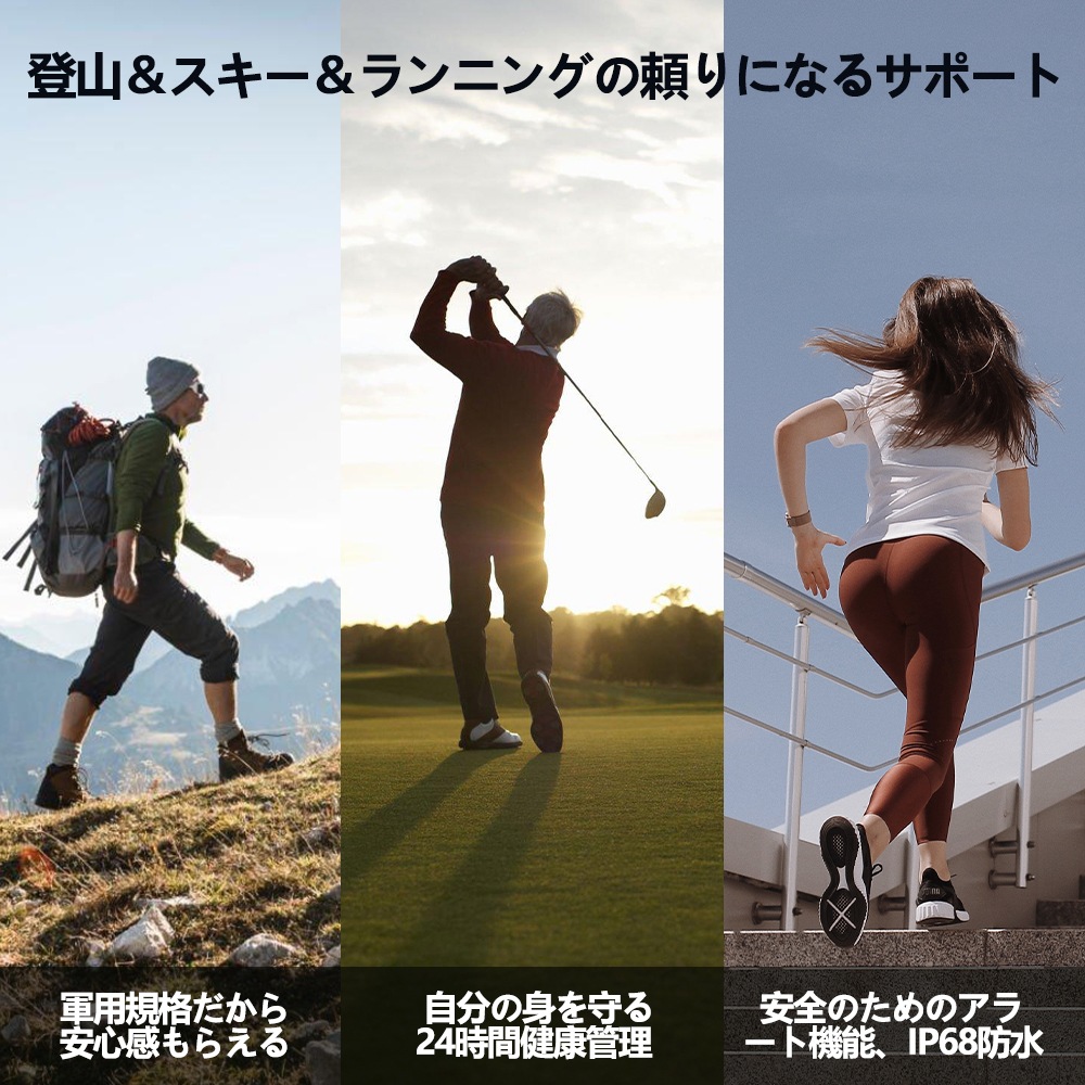 スマートウォッチ 軍用規格 血中酸素 心拍数 睡眠モニタリング 100種類＋ワークアウトモード 24時間健康管理 通話機能付き Lineなどアプリ着信通知 天気予報 音楽再生 遠隔カメラスマホ探し