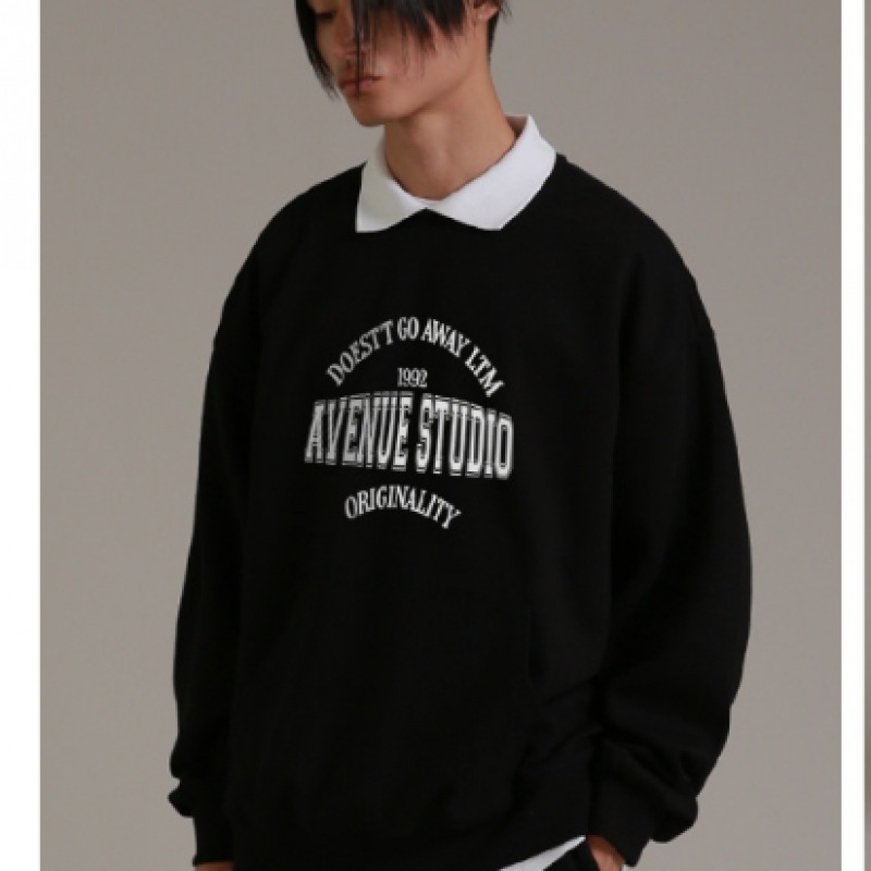 LIKE THE MOSTアベニュースタジオアンバルシャツラグビーマンツーマンブラック LIKE THE MOSTアベニュースタジオアンバルシャツラグビーマンツーマンブラック