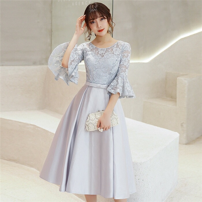 パーティードレス 結婚式 服装 ドレス ワンピース ロングワンピース パーティードレス 結婚式 ロング 袖あり 韓国風 大きいサイズ フォーマルドレス レースワンピース お呼ばれ 二次会 披露宴 謝恩