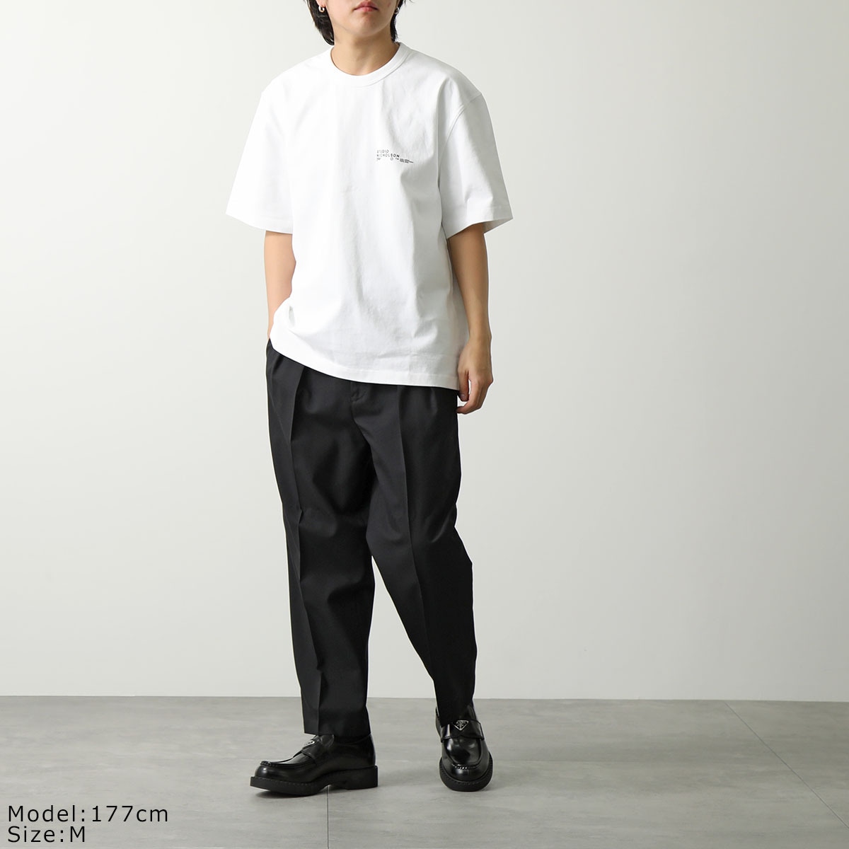 STUDIO NICHOLSON スタジオニコルソン Tシャツ MODULE SNM-1167 メンズ 半袖 カットソー ちびロゴT オーバーサイズ カラー2色