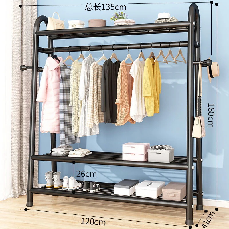 本棚ラック棚洋服ハンガー 学生寮 床 寝室 家庭用収納 折りたたみ 簡易洋服掛け 洋服収納ポール