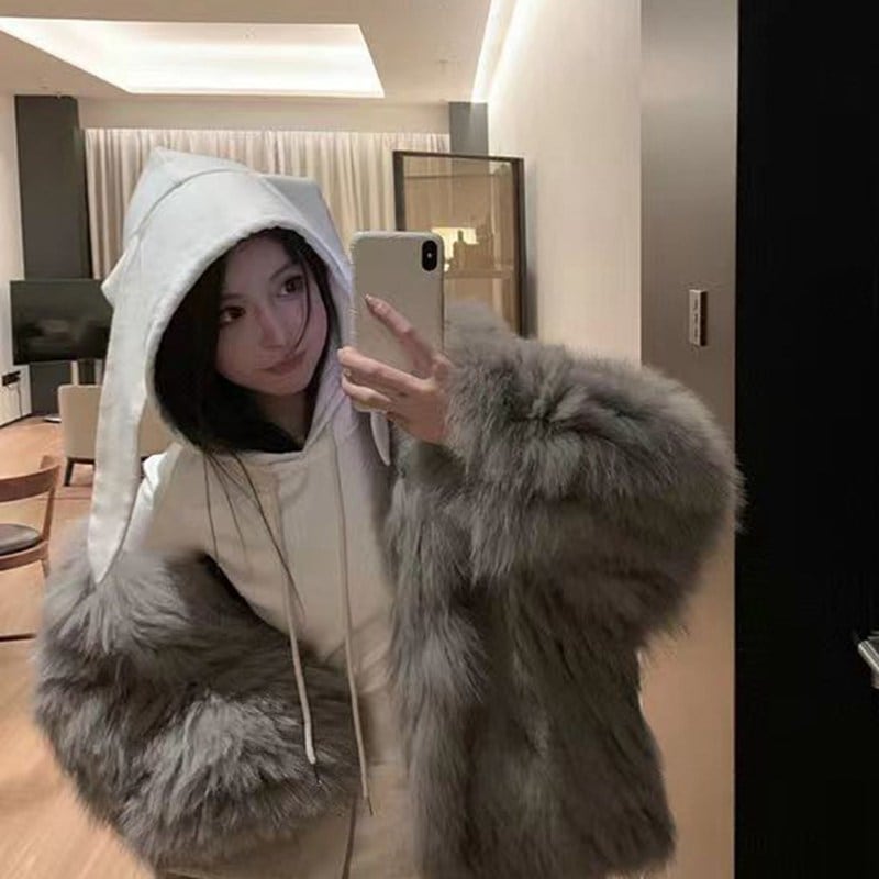 レディースファーコート フード付き レディース ファー アウター ショートコート ボアコート 冬服 毛足長い 保温 ブルゾン 毛足長い ファッション エレガンス かわいい 厚さ 前開き 防寒着