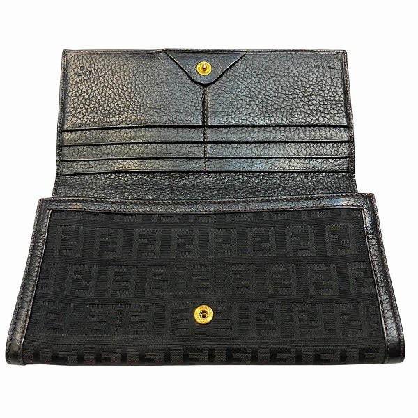 フェンディ FENDI ズッキーノ ブラック ゴールド金具 長財布