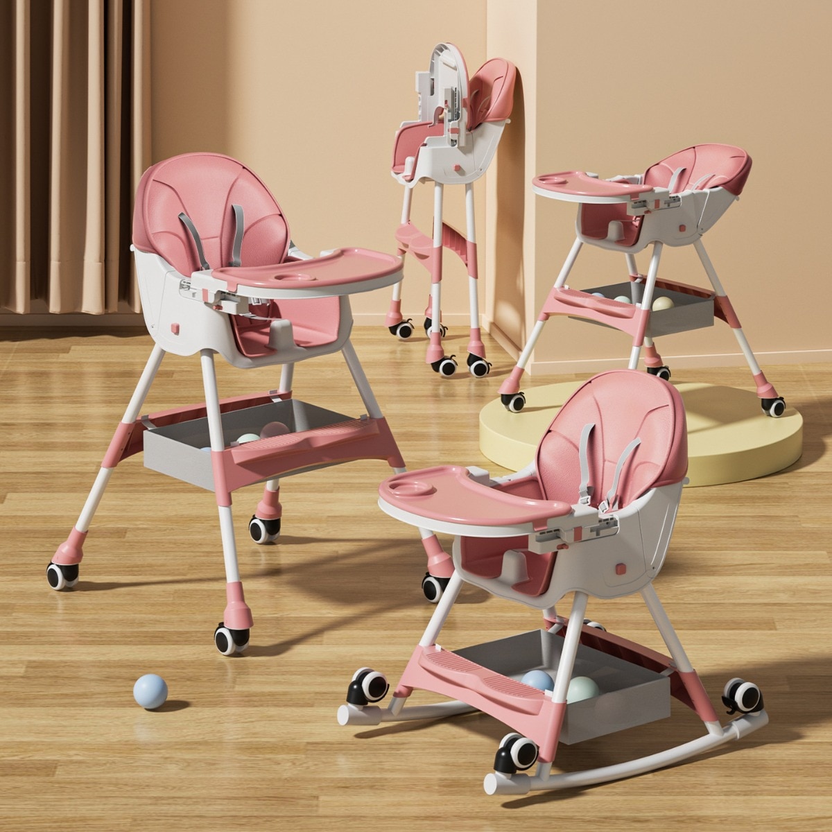 ベビーダイニングチェアロッキングチェア家庭用折りたたみ可能な調整可能なベビーダイニングシート多機能子供ダイニングテーブル ベビーダイニングチェアロッキングチェア家庭用折りたたみ可能な調整可能なベビーダイニングシート多機能子供ダイニングテーブル
