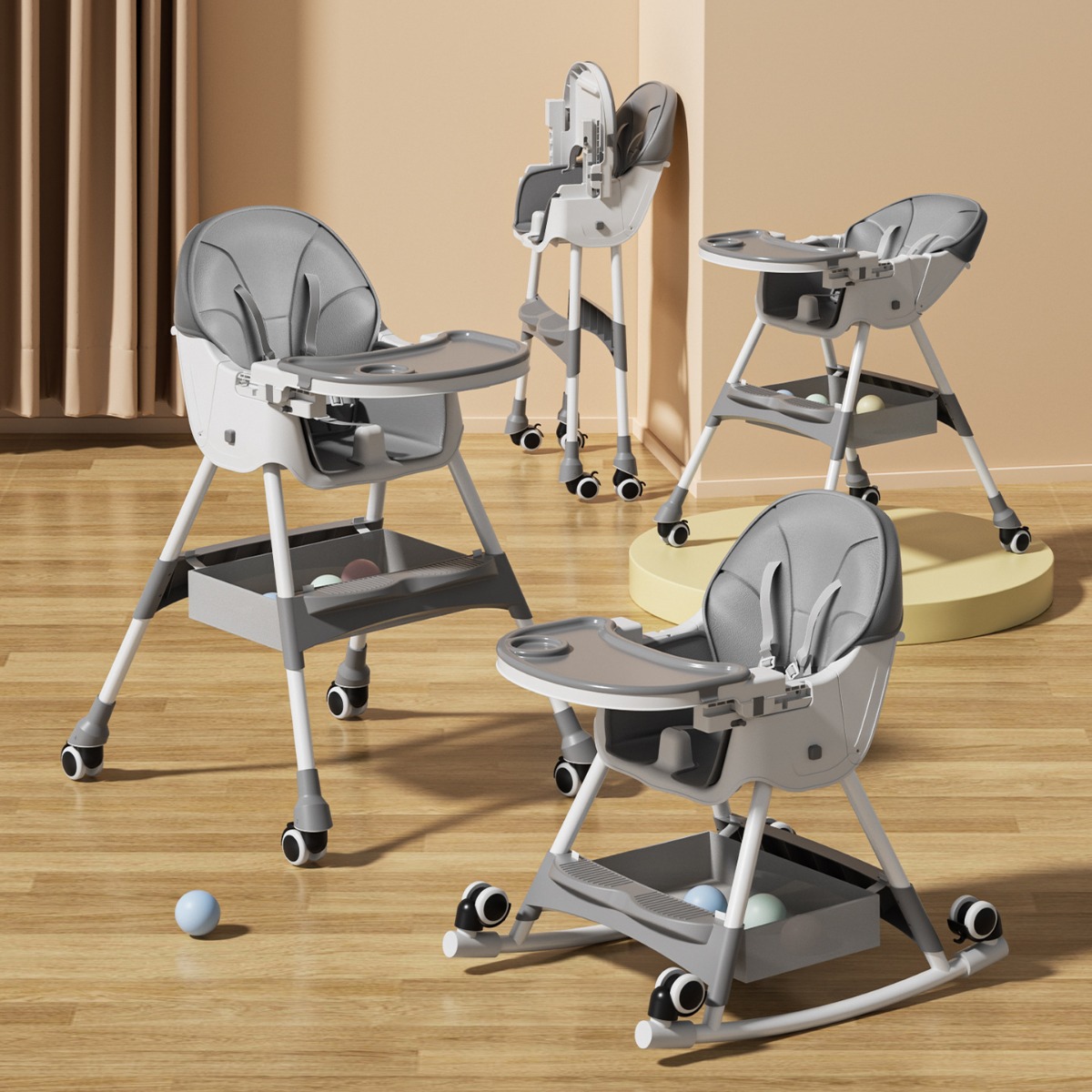 ベビーダイニングチェアロッキングチェア家庭用折りたたみ可能な調整可能なベビーダイニングシート多機能子供ダイニングテーブル ベビーダイニングチェアロッキングチェア家庭用折りたたみ可能な調整可能なベビーダイニングシート多機能子供ダイニングテーブル