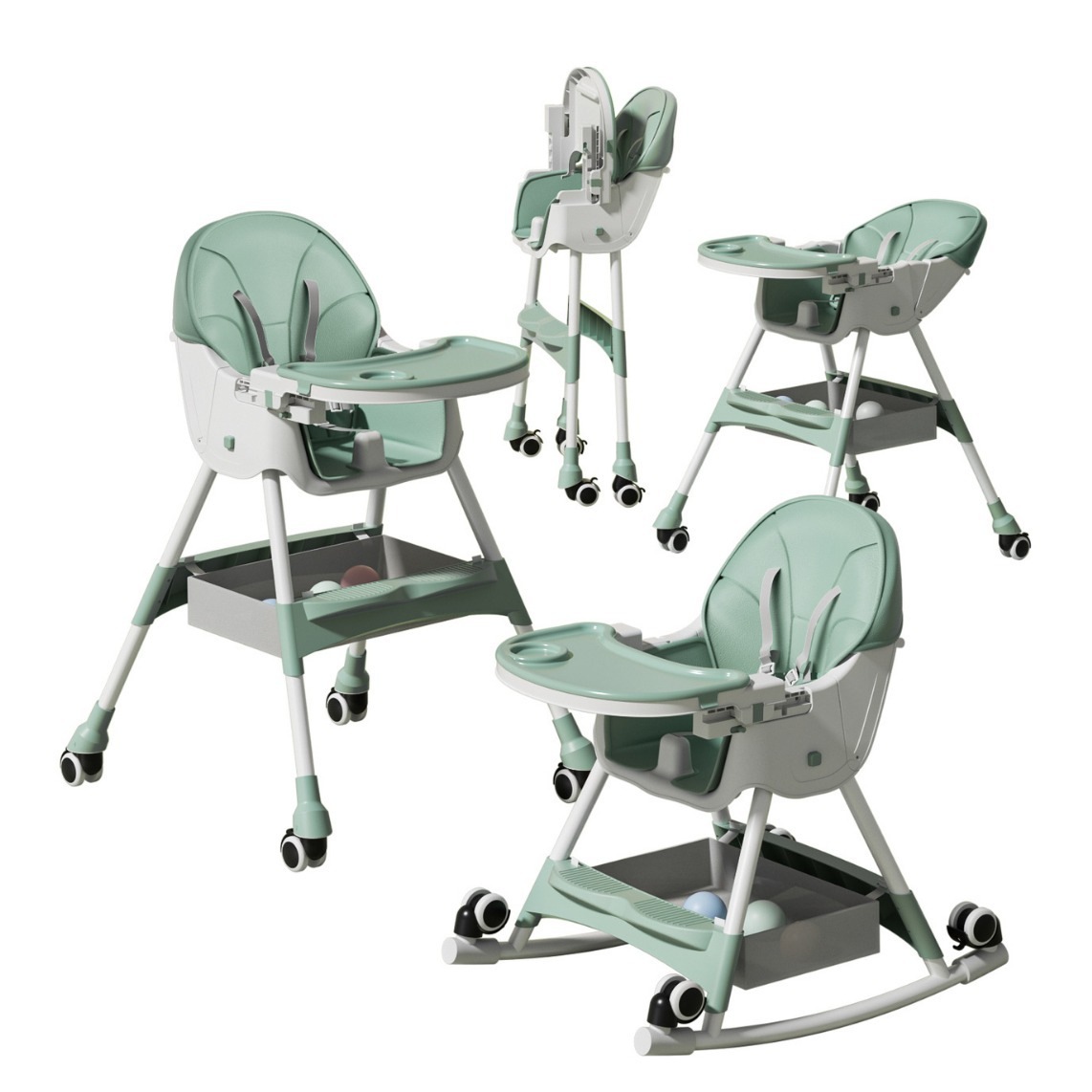 ベビーダイニングチェアロッキングチェア家庭用折りたたみ可能な調整可能なベビーダイニングシート多機能子供ダイニングテーブル ベビーダイニングチェアロッキングチェア家庭用折りたたみ可能な調整可能なベビーダイニングシート多機能子供ダイニングテーブル