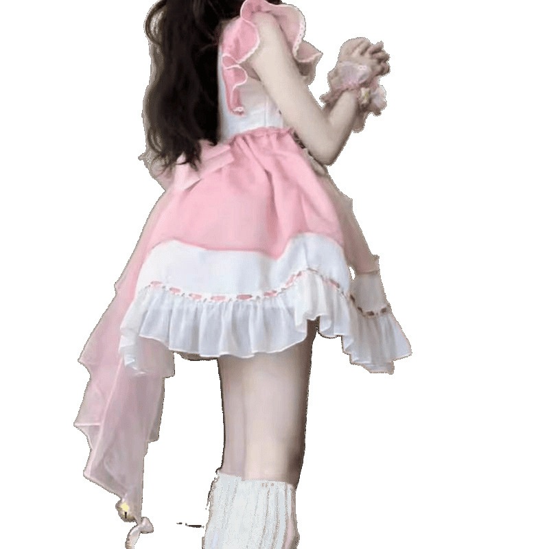 【急速発送】ピンクロリータワンピースワンピースワンピースプリンセススカート軽やかlo秋の万能アイテム