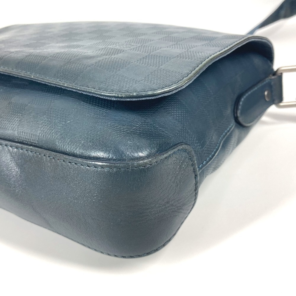 ショルダーバッグ N41285 ディストリクトPM ダミエアンフィニ 斜め掛け カバン フラップ メッセンジャーバッグ ダミエアンフィニレザー コスモス ネイビー