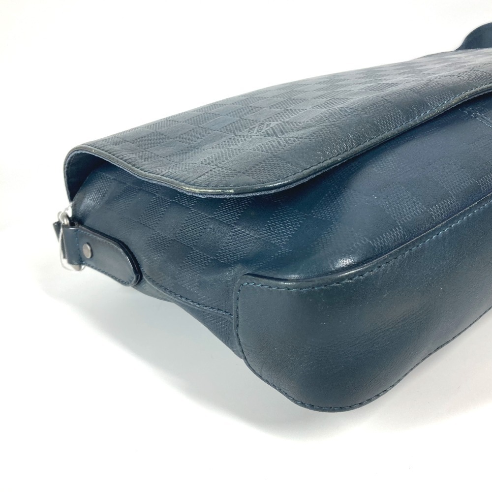 ショルダーバッグ N41285 ディストリクトPM ダミエアンフィニ 斜め掛け カバン フラップ メッセンジャーバッグ ダミエアンフィニレザー コスモス ネイビー