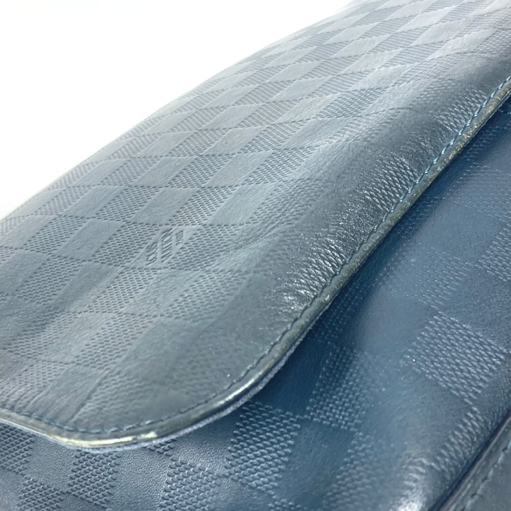 ショルダーバッグ N41285 ディストリクトPM ダミエアンフィニ 斜め掛け カバン フラップ メッセンジャーバッグ ダミエアンフィニレザー コスモス ネイビー