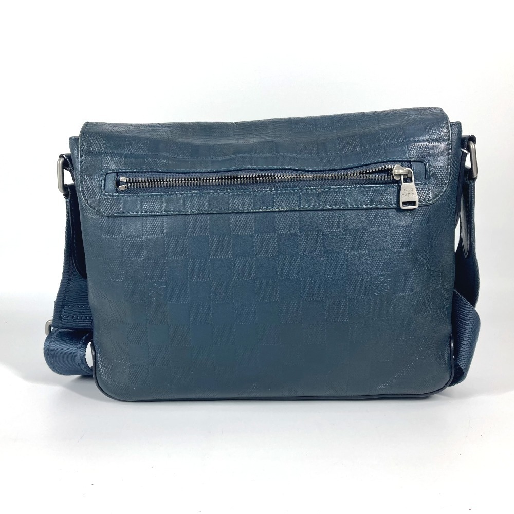 ショルダーバッグ N41285 ディストリクトPM ダミエアンフィニ 斜め掛け カバン フラップ メッセンジャーバッグ ダミエアンフィニレザー コスモス ネイビー