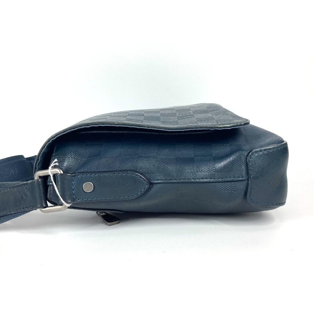 ショルダーバッグ N41285 ディストリクトPM ダミエアンフィニ 斜め掛け カバン フラップ メッセンジャーバッグ ダミエアンフィニレザー コスモス ネイビー