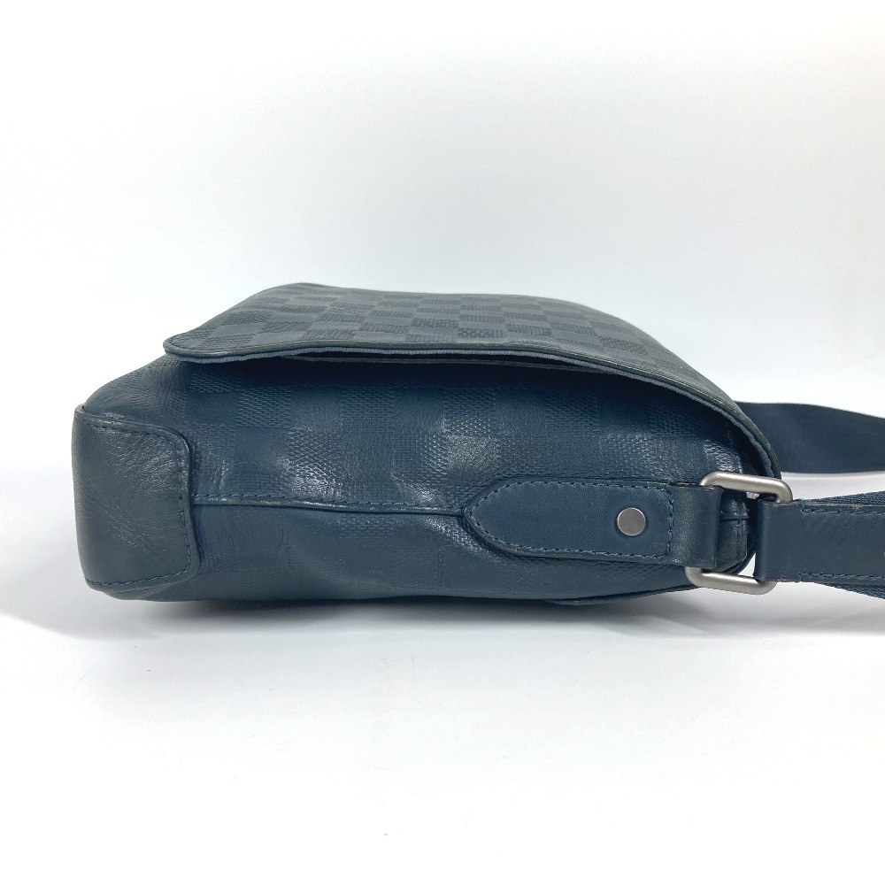 ショルダーバッグ N41285 ディストリクトPM ダミエアンフィニ 斜め掛け カバン フラップ メッセンジャーバッグ ダミエアンフィニレザー コスモス ネイビー