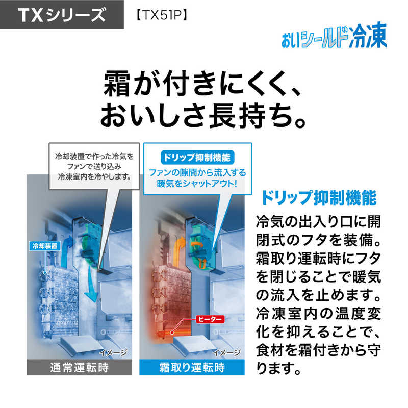 アクア　AQUA　冷蔵庫 5ドア 幅70cm 507L フレンチドア(観音開き) クリアホワイト　AQR-TX51P-W（標準設置無料）