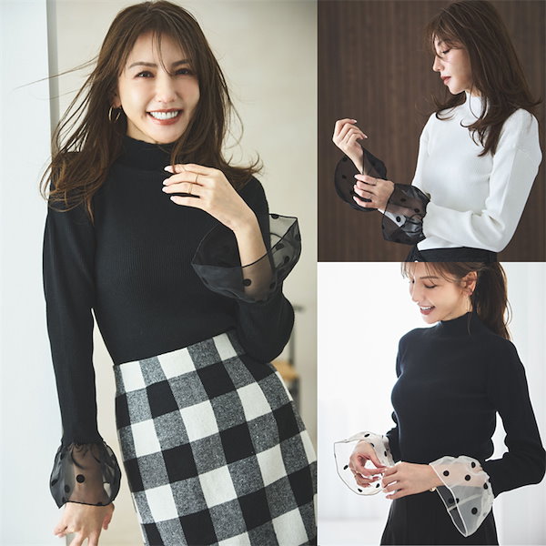 ニットトップス 気質 大人気 スリム ホーンスリーブ Tシャツ (T)