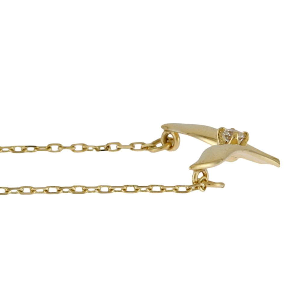 ミキモト ネックレス 18金 K18イエローゴールド ダイヤモンド MIKIMOTO 中古 美品