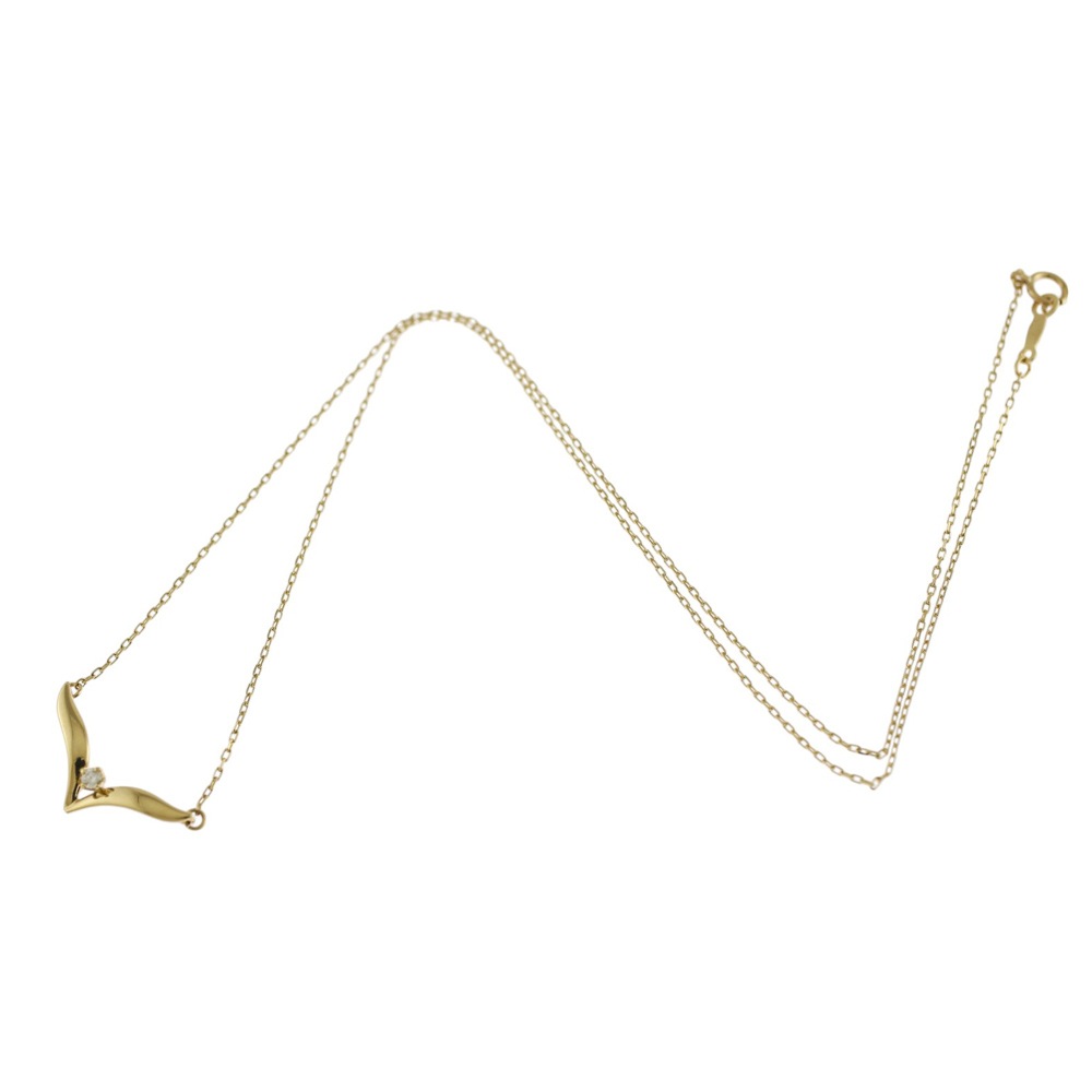 ミキモト ネックレス 18金 K18イエローゴールド ダイヤモンド MIKIMOTO 中古 美品