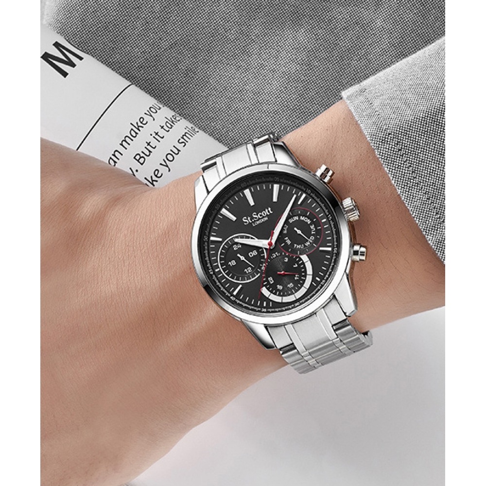 ST.SCOTT LONDON ST2101Mハーデスマルチメンズメタル時計