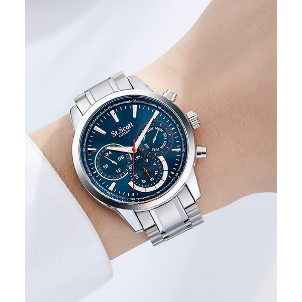 ST.SCOTT LONDON ST2101Mハーデスマルチメンズメタル時計