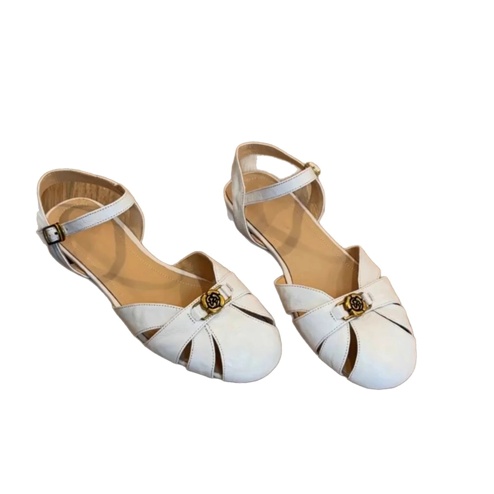 【限定販売】ツバキの花透かし彫りガス透過性ローマ靴女に衣をつける頭を包む靴復古サンダル 【限定販売】ツバキの花透かし彫りガス透過性ローマ靴女に衣をつける頭を包む靴復古サンダル