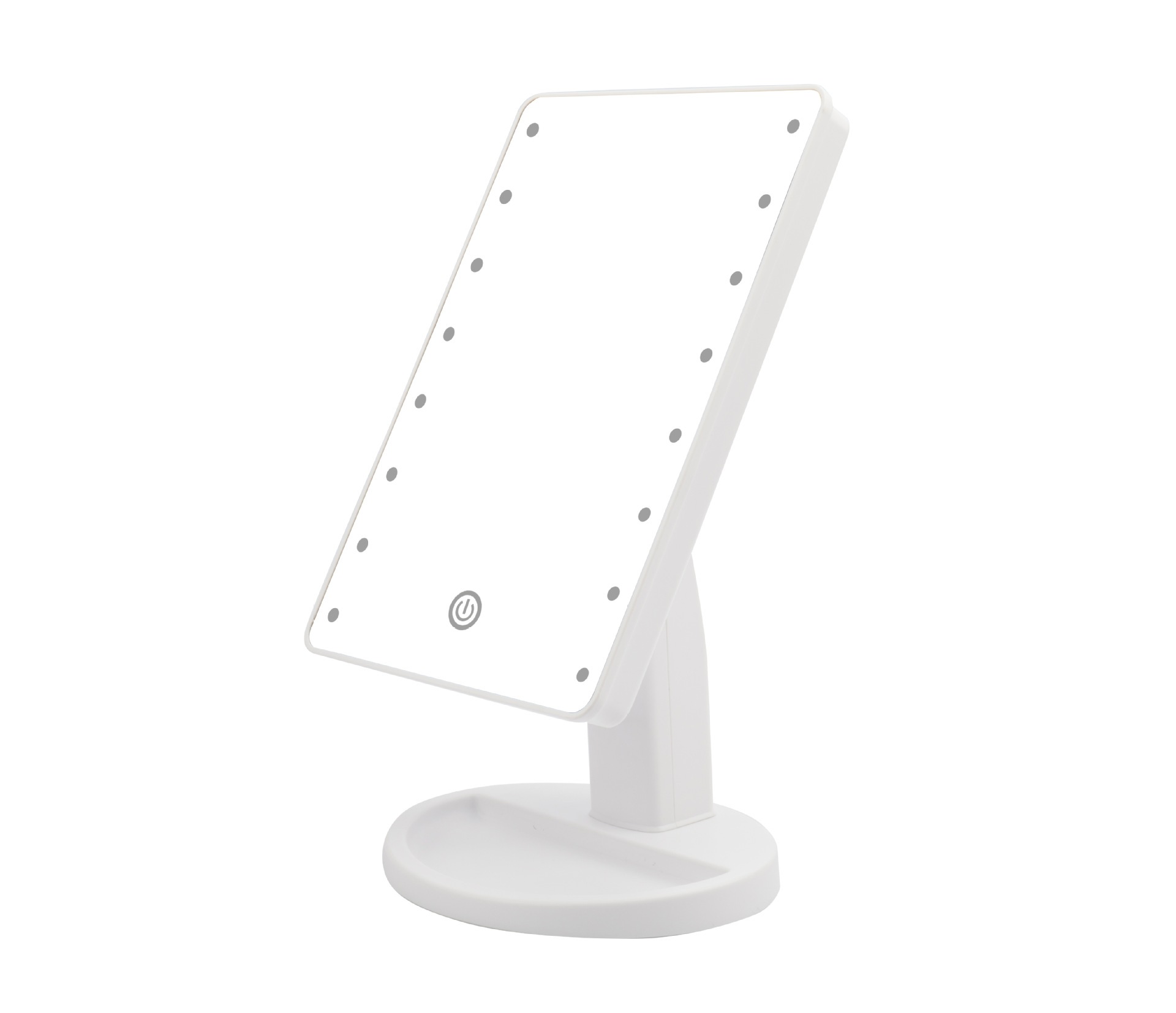 デスクトップランプ付き化粧镜デスクトップ家庭用発光タッチ寝室化粧镜スクエアデスクトップledミラ