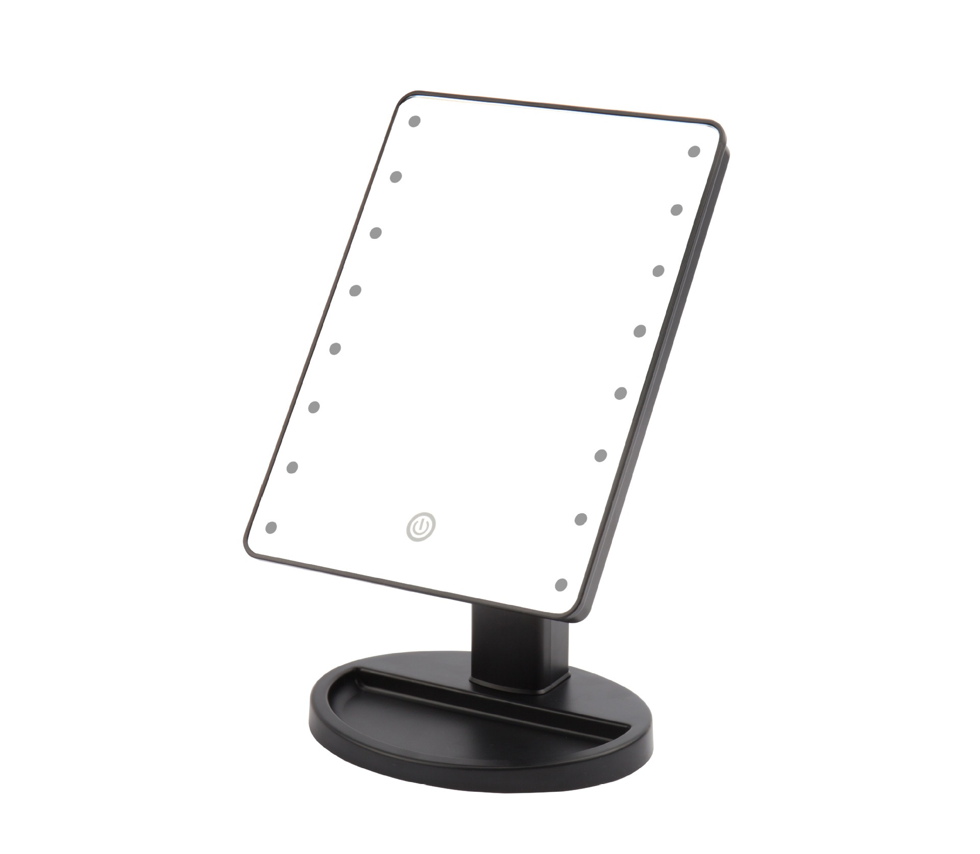 デスクトップランプ付き化粧镜デスクトップ家庭用発光タッチ寝室化粧镜スクエアデスクトップledミラ