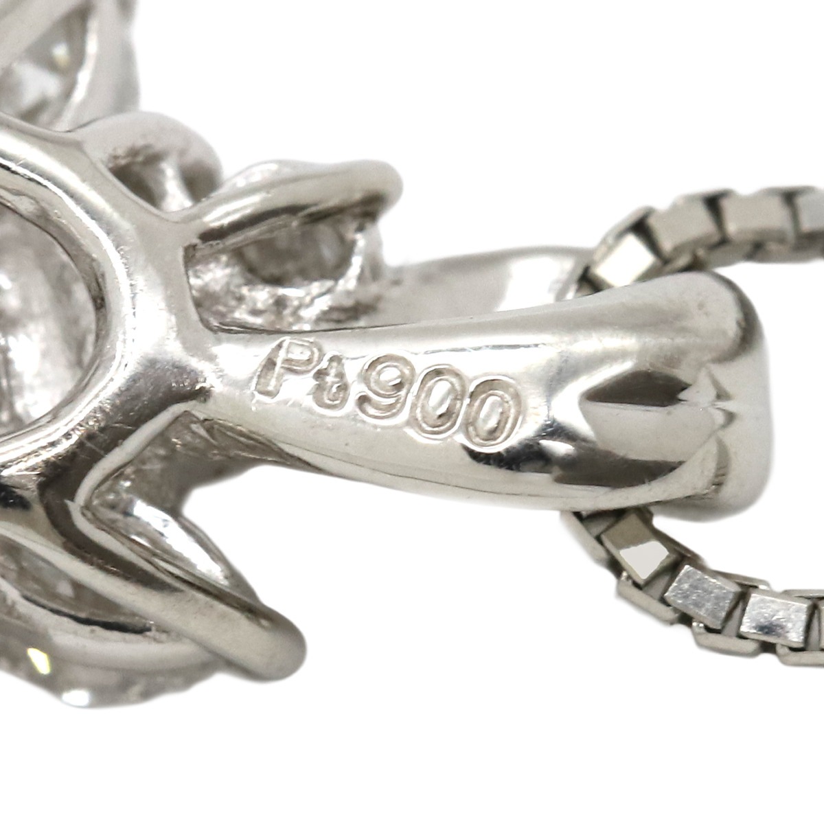 ネックレス ピンクダイヤ ペンダント Pt850 ダイヤモンド Pt900(トップ) プラチナシルバー【中古】