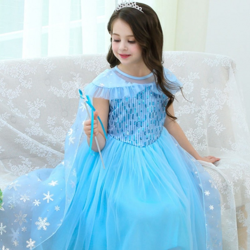 ロラネ 女の子 半袖 NO9 雪の結晶 プリンセスドレス ロラネ 女の子 半袖 NO9 雪の結晶 プリンセスドレス