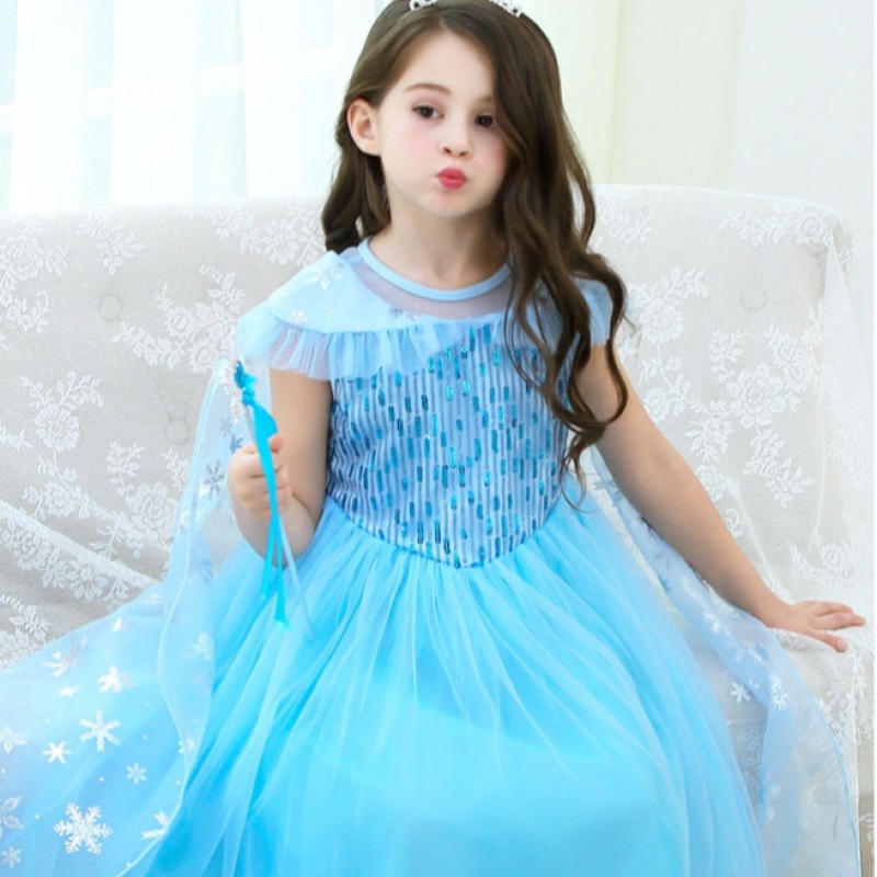 ロラネ 女の子 半袖 NO9 雪の結晶 プリンセスドレス ロラネ 女の子 半袖 NO9 雪の結晶 プリンセスドレス