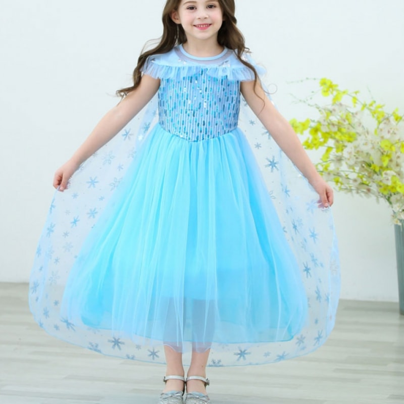 ロラネ 女の子 半袖 NO9 雪の結晶 プリンセスドレス ロラネ 女の子 半袖 NO9 雪の結晶 プリンセスドレス